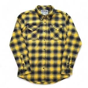 Dixxon Flannel Co Form & Function Black/Yellow Plaid Flannel Pearl Snap Women L